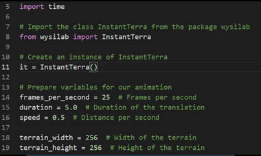 API and Python callback - Instant Terra