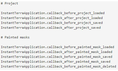 Python callback - Synchronise Instant Terra and your version control system